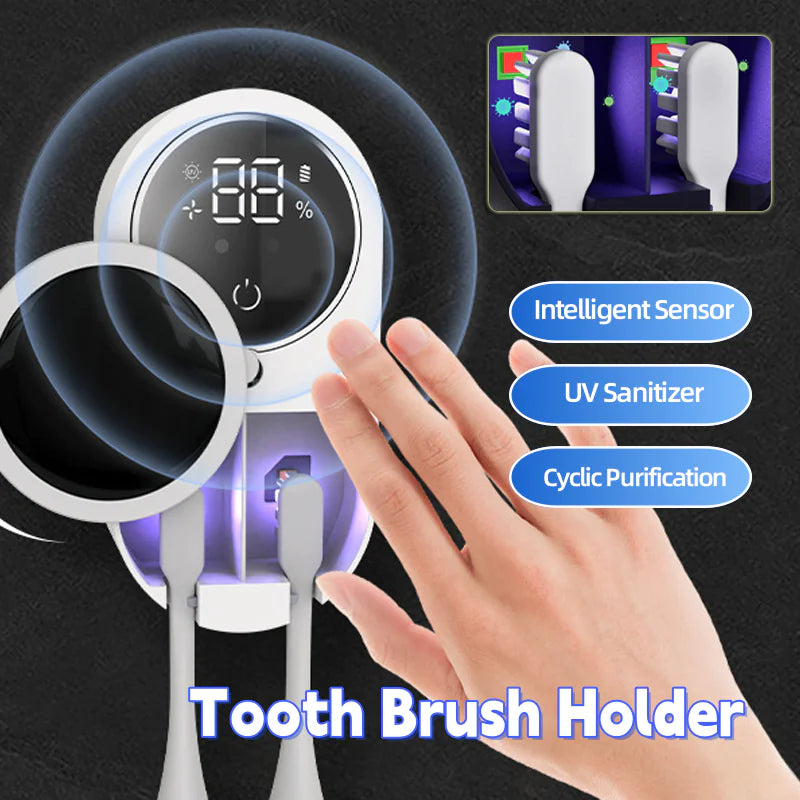 Smart Bathroom UV Sanitizer - Toothbrush Holder with Germ-Killing Technology